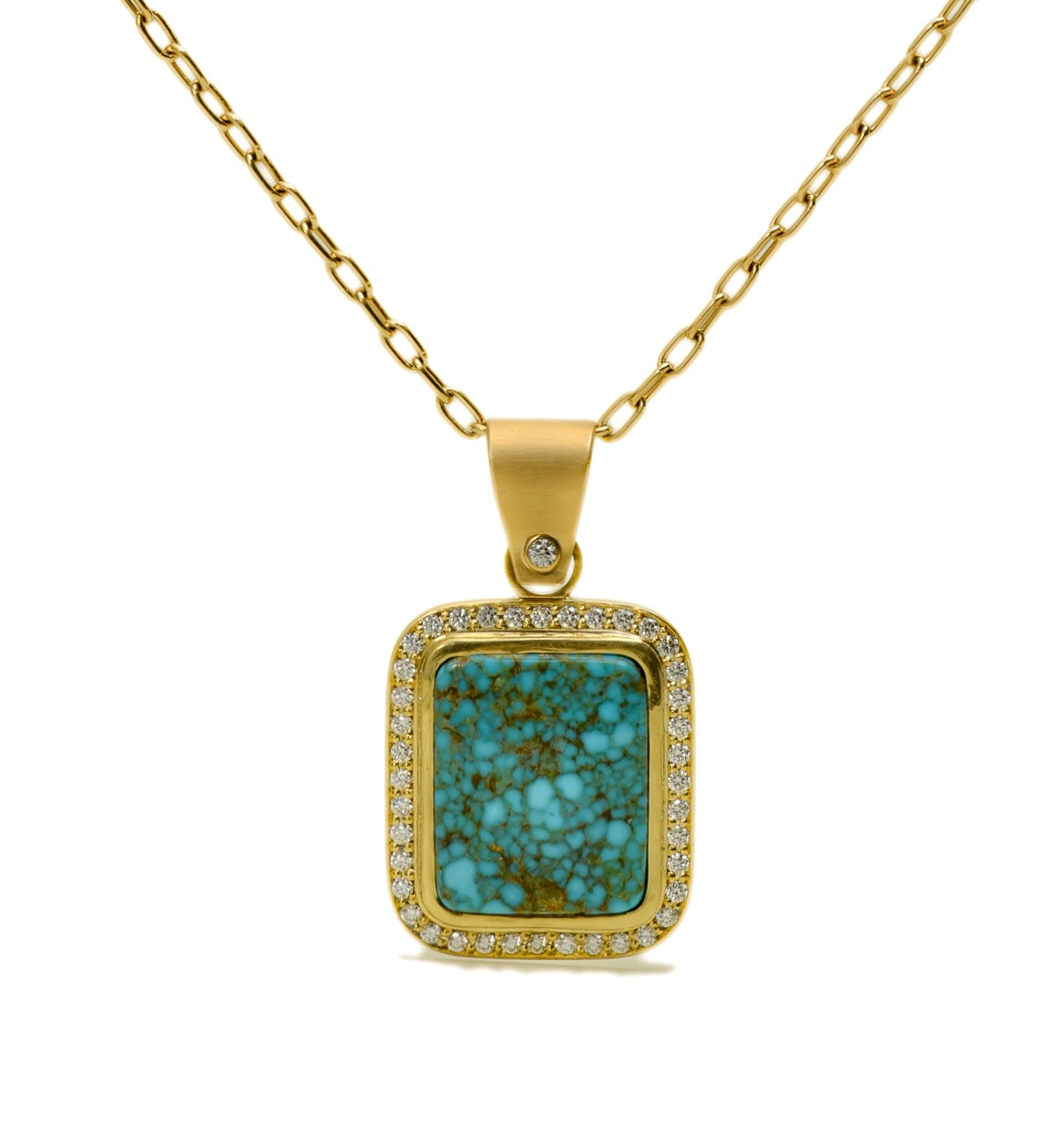Kingman Turquoise Pave Necklace