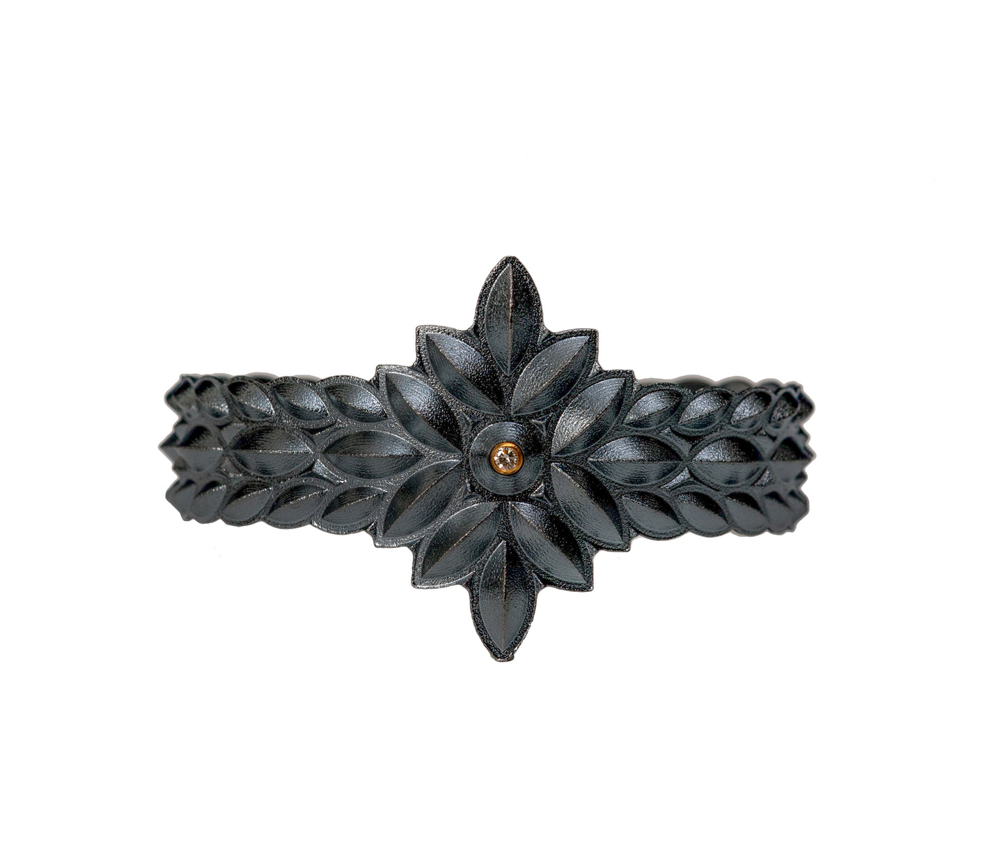 Sweet Pea Bud Cuff with Diamond
