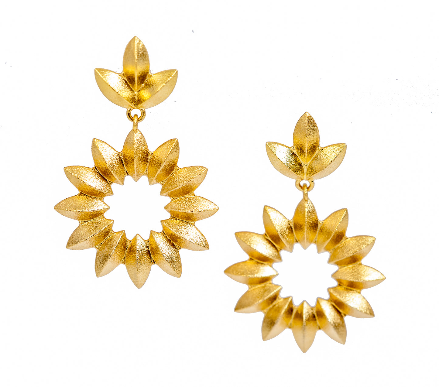 Sweet Pea Circle Earrings ~ 18K Gold