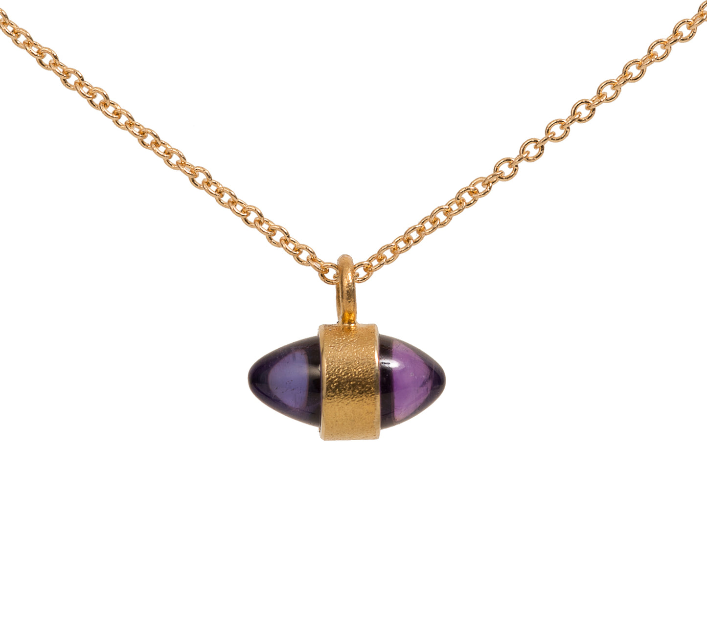 Bullet Amethyst Necklace~18K Gold