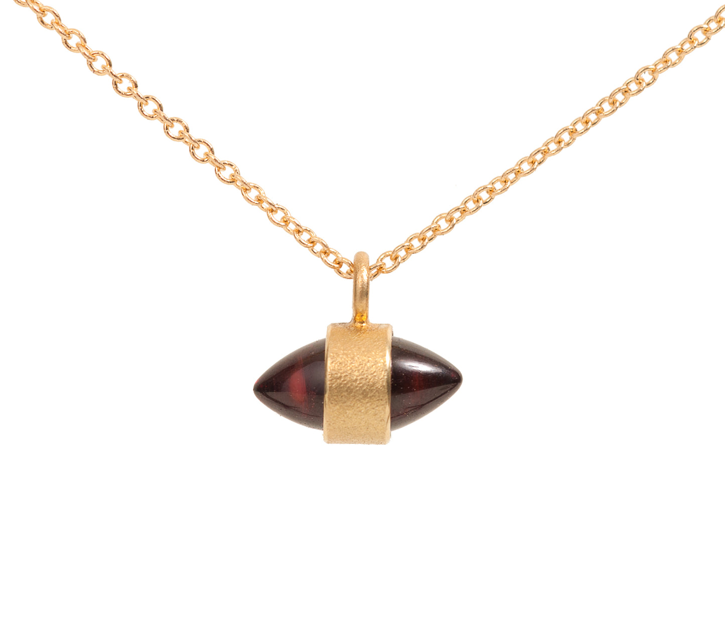 Bullet Garnet Necklace~18K Gold