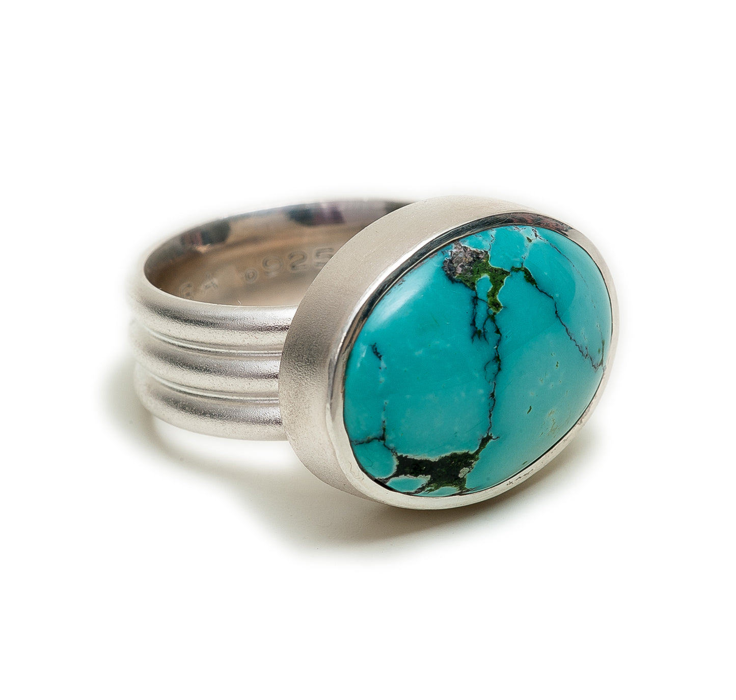 Turquoise Lathe turned Ring