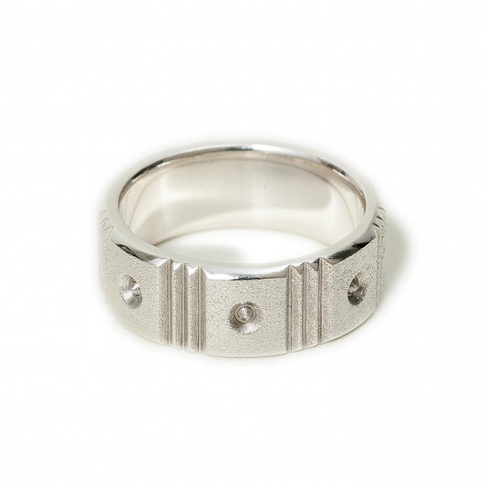 Mountain Range Pillars Ring ~ Sterling Silver