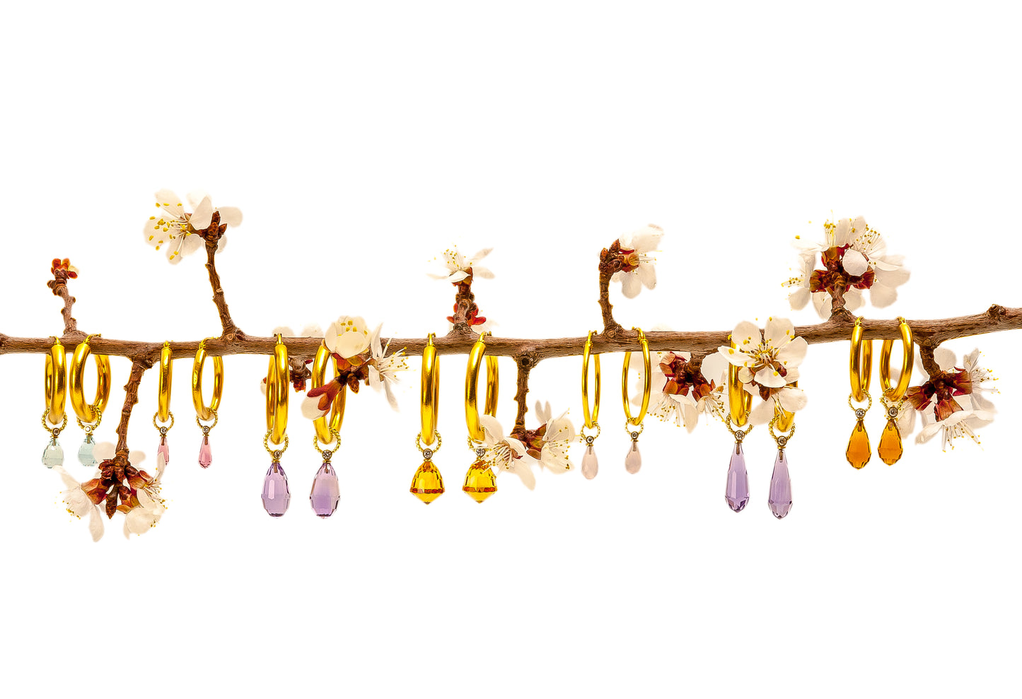 Citrine Briolette Hoop Earrings