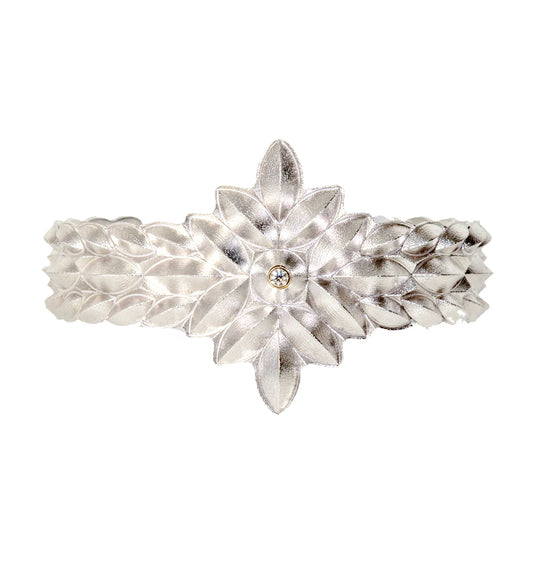 Sweet Pea Bud Cuff with Diamond