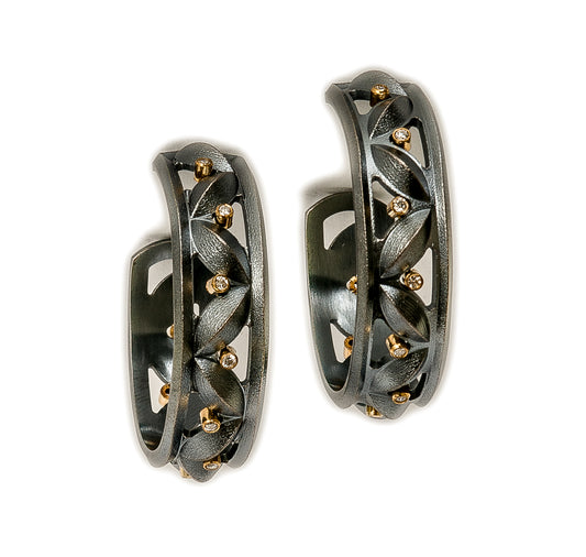 Sweet Pea Hoops with Diamonds