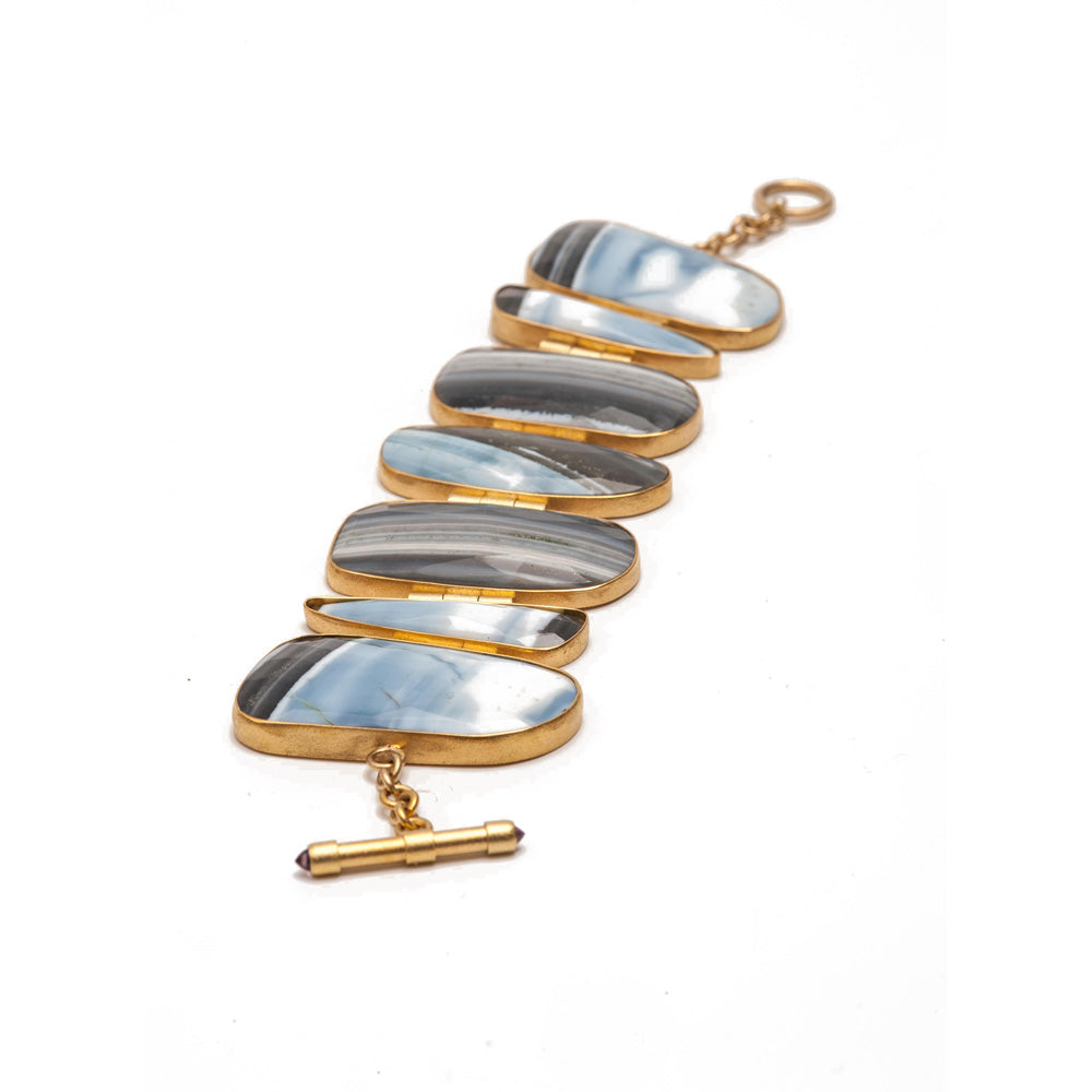 18K Gold African Opal Bracelet