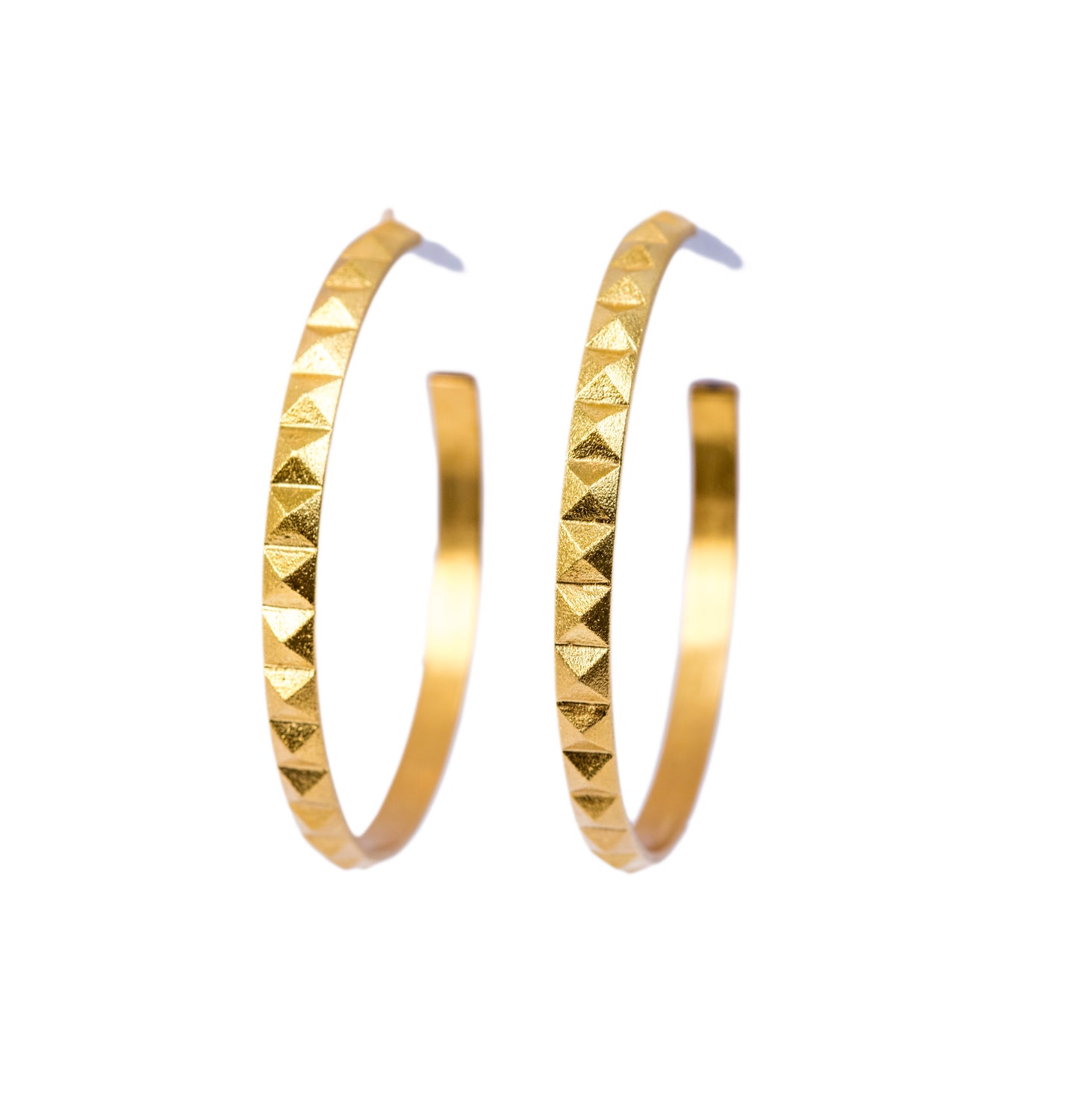 Pyramid Hoops 18k Gold~Small
