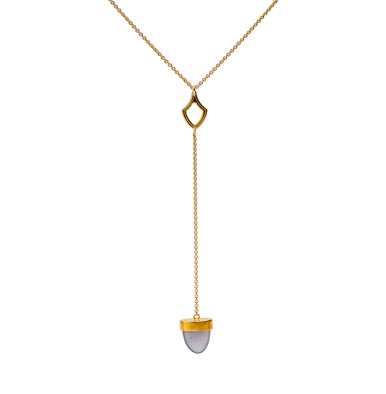 Gryphon Drop with Chalcedony ~ 18K gold