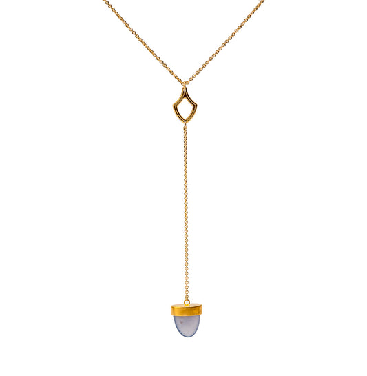 Gryphon Drop with Chalcedony ~ 18K gold