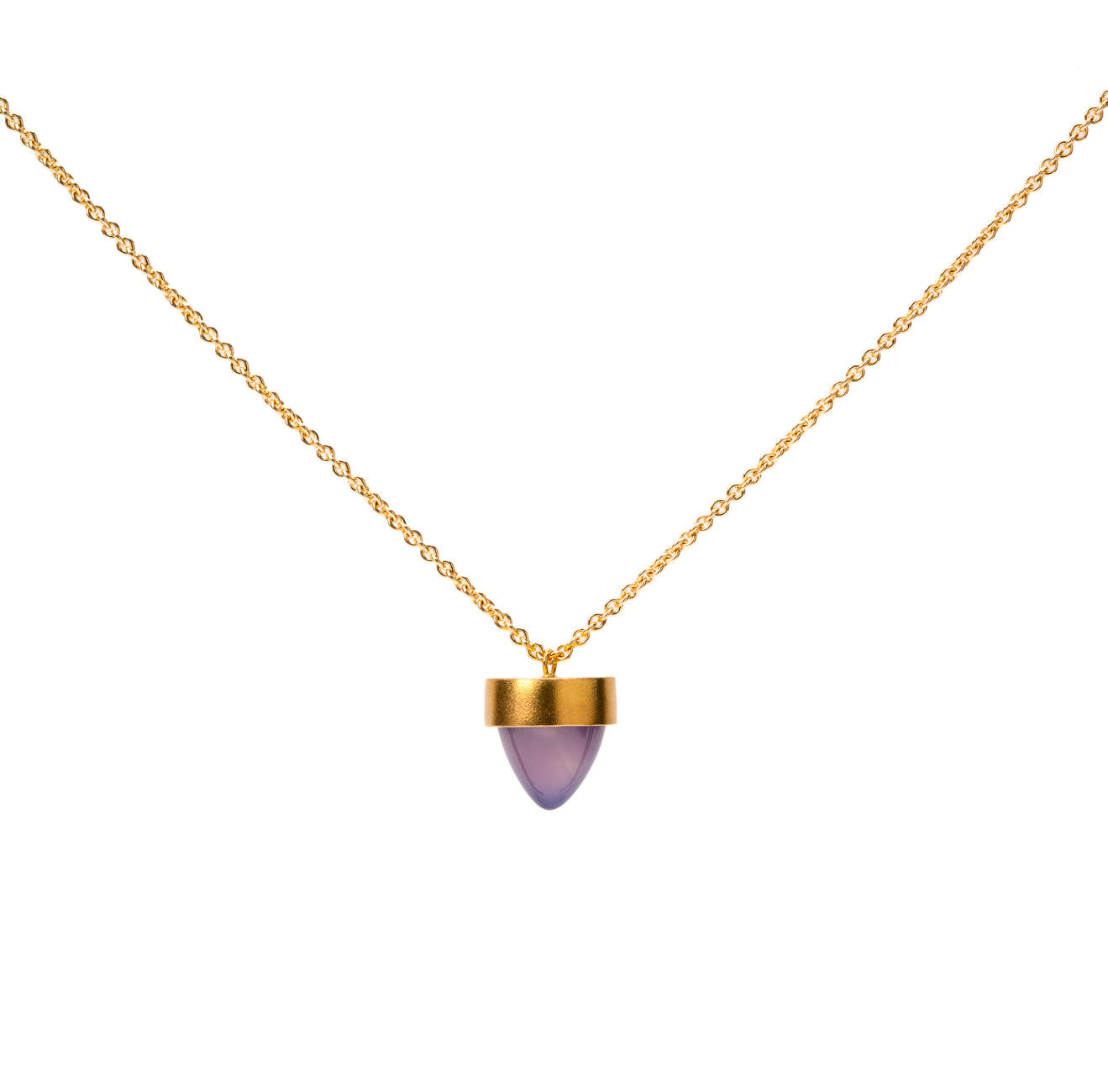 Chalcedony Raindrop Pendant (Large) ~ 18K Gold