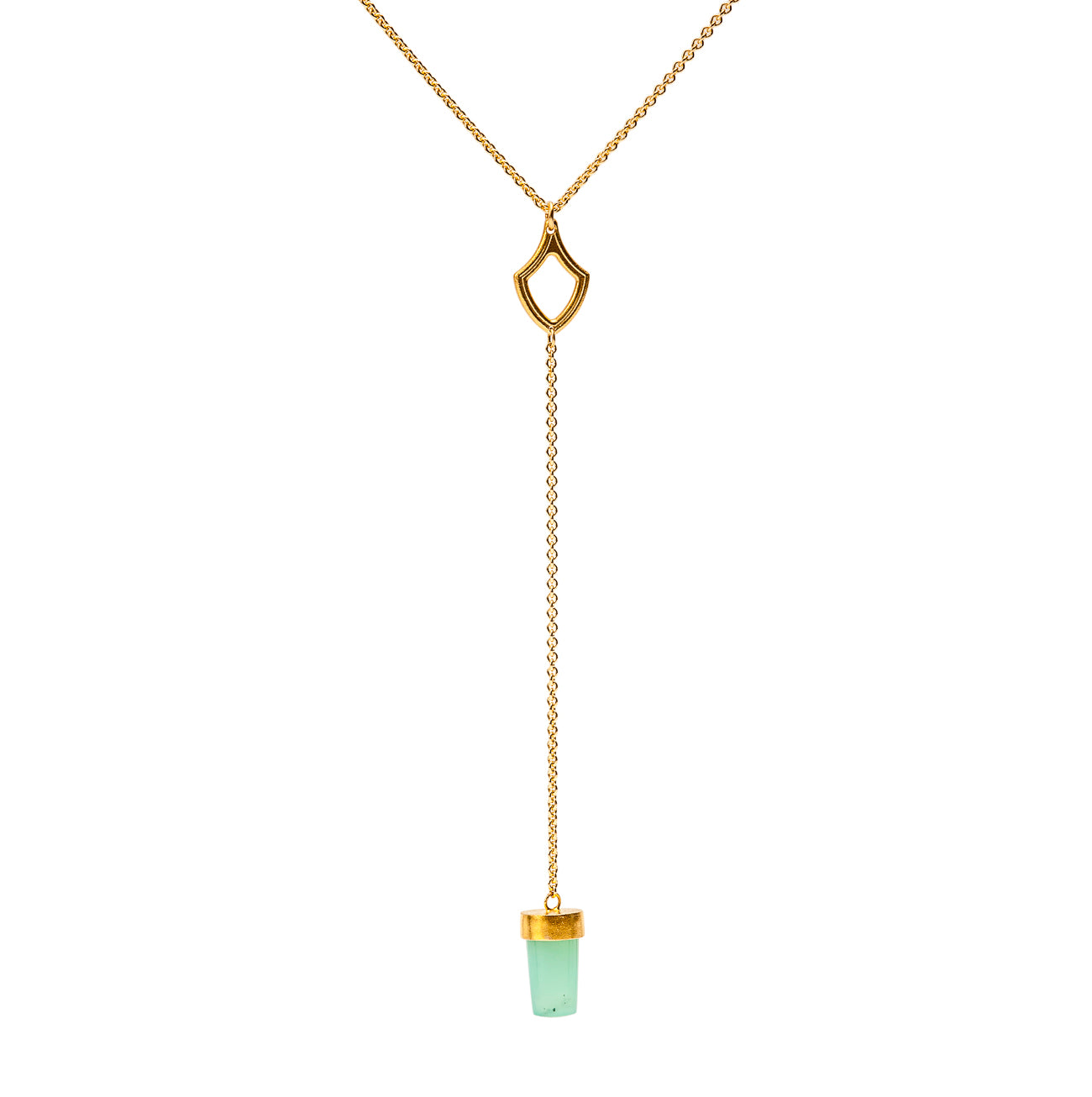 Gryphon Drop with Chrysoprase ~ 18K Gold