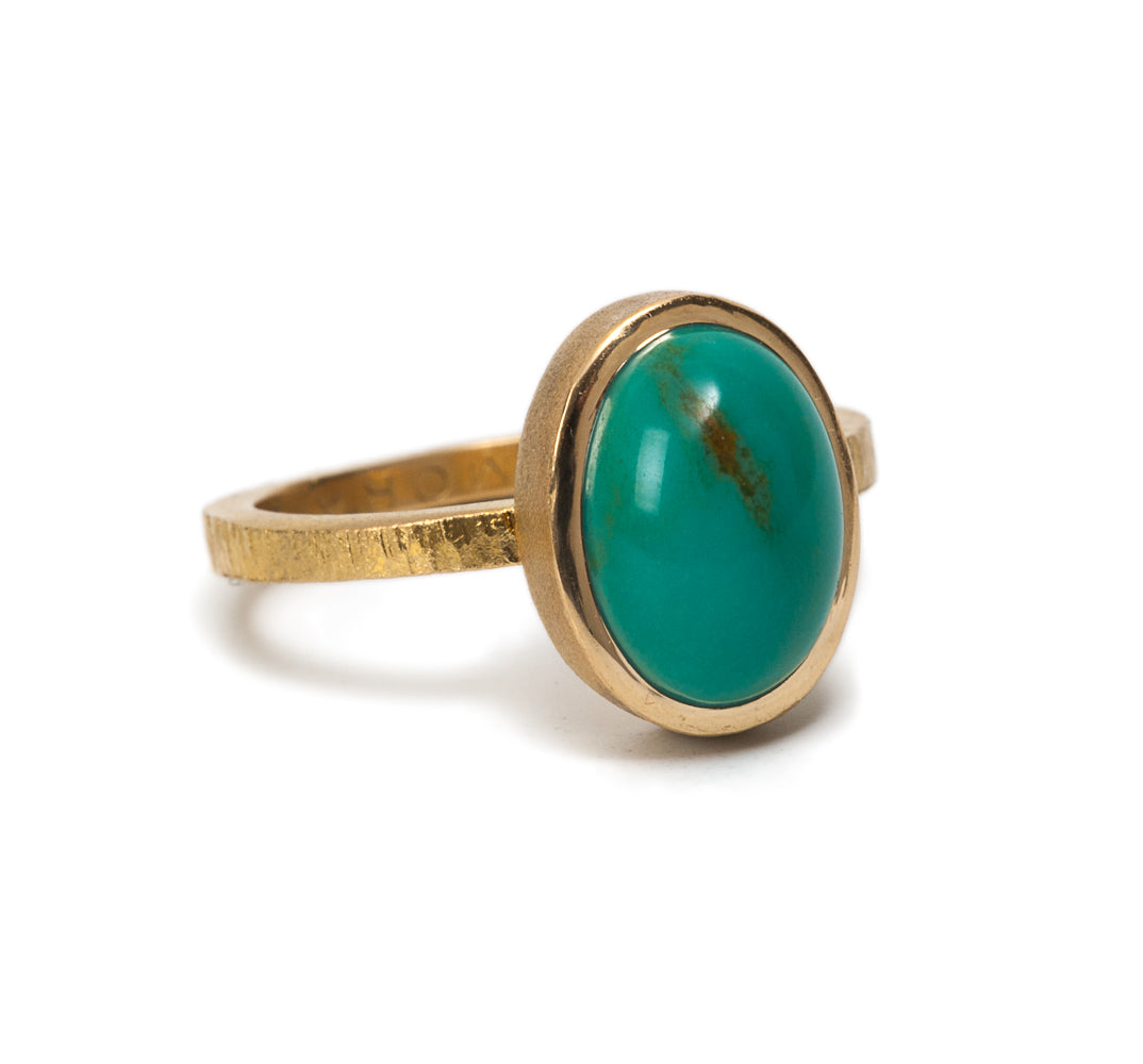 Bisbee Turquoise Royal Ring (small) ~ 18K Gold