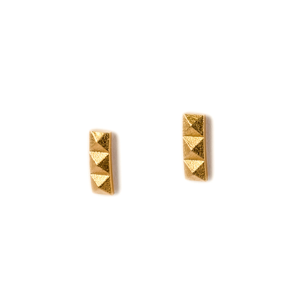 Pyramid Triple Studs ~ 18K Gold
