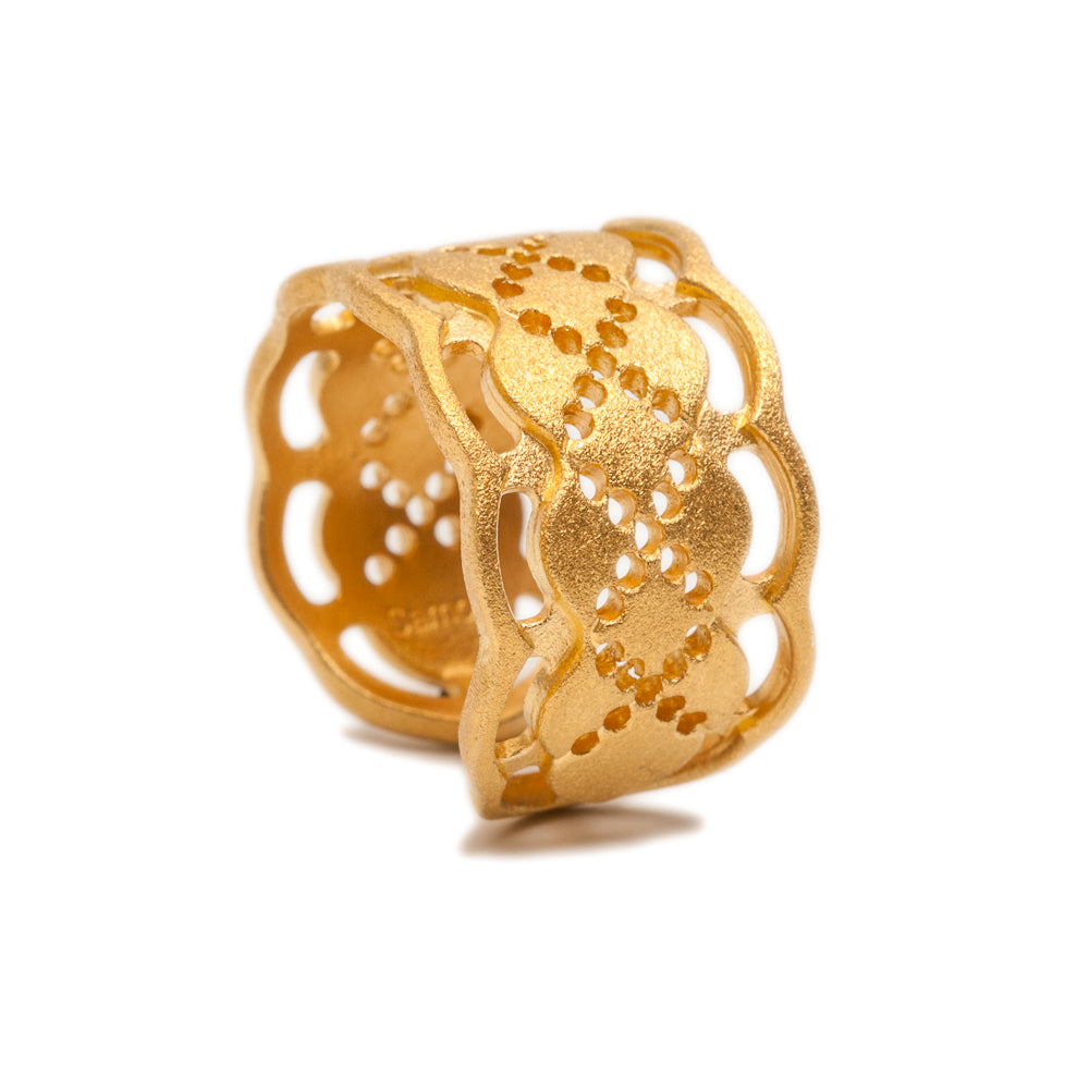Lace Ring Narrow ~ 18K Gold