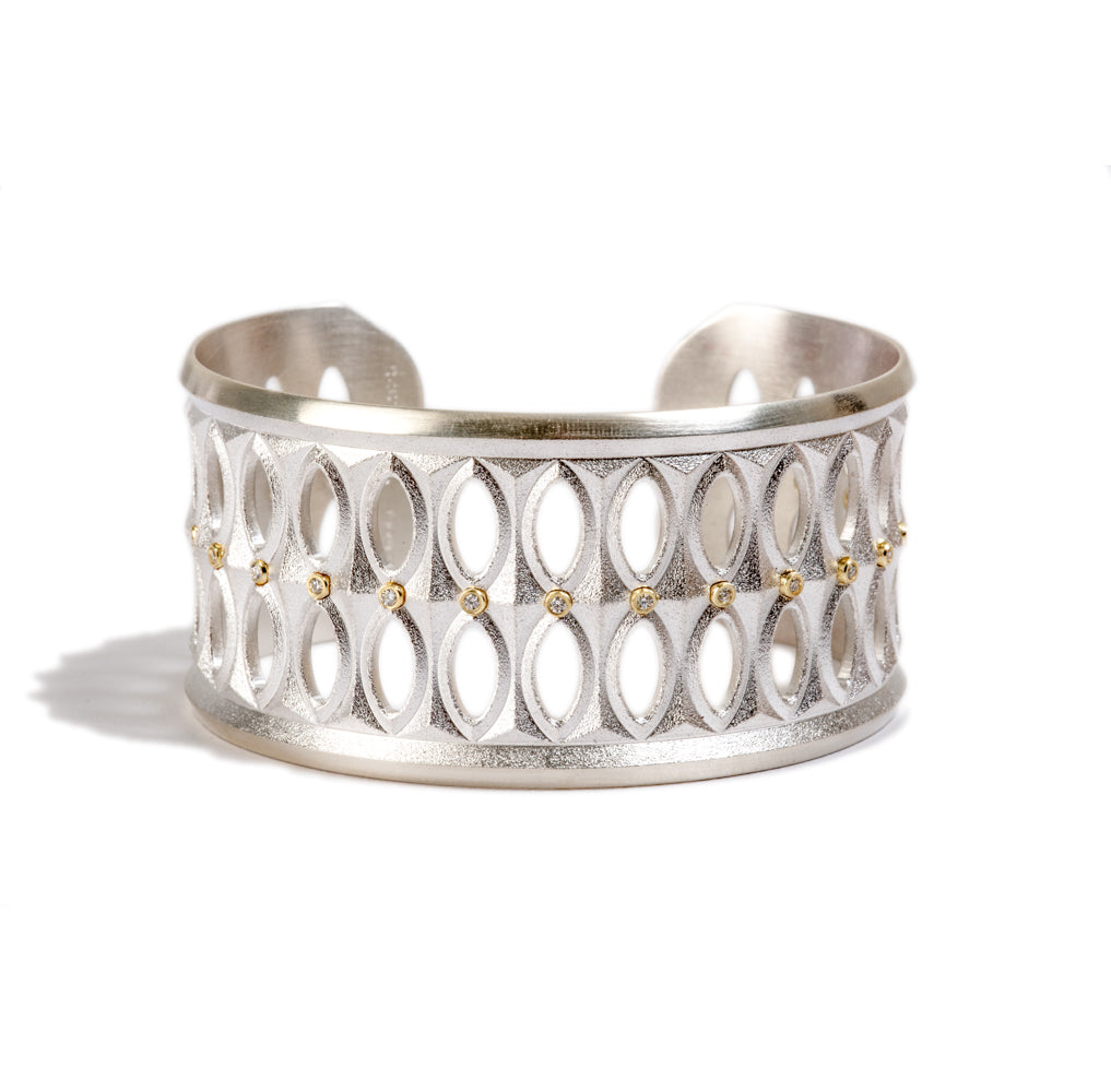 June Narrow Cuff with Diamonds