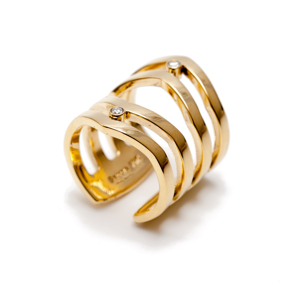 Maria Samora - 18k Gold Diamond Strata Ring