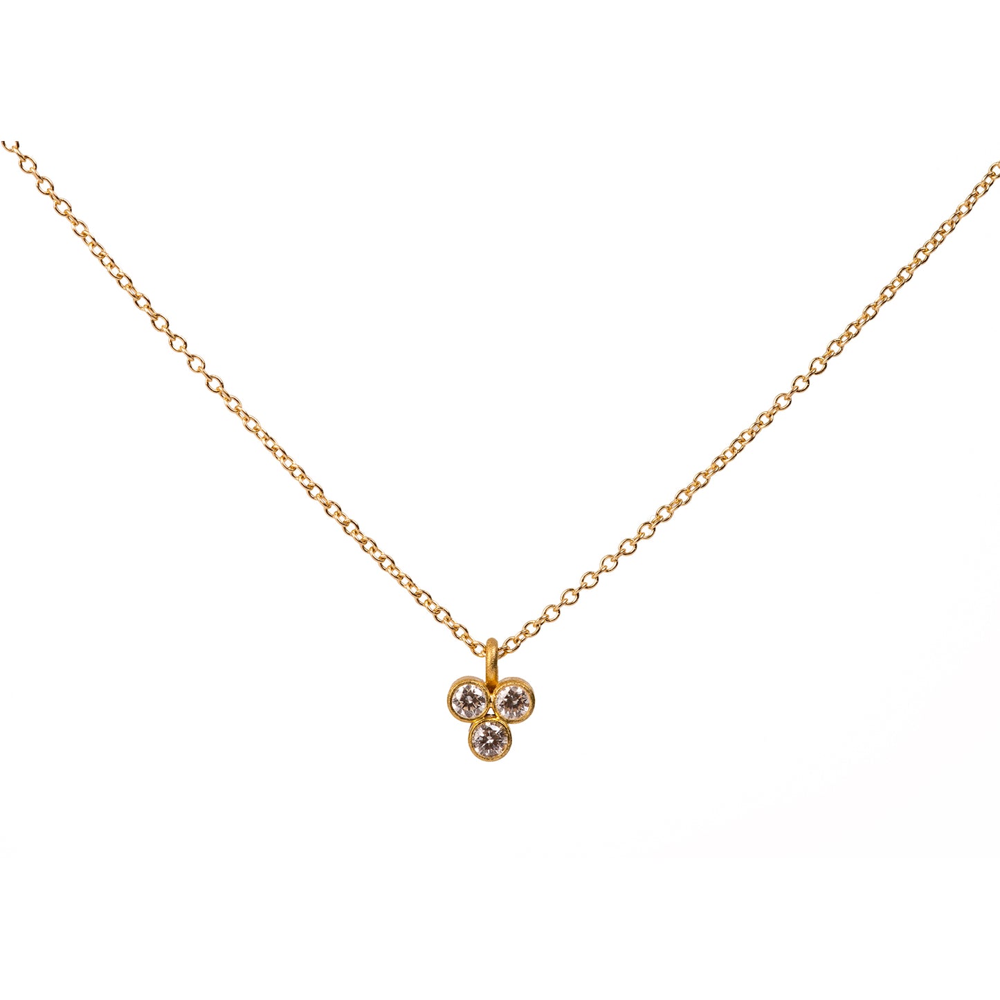 Fleur-di-Lis Triple Diamond Necklace