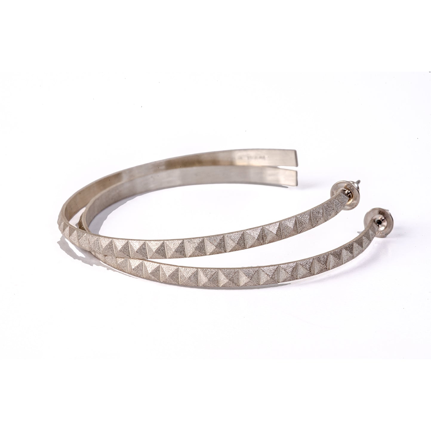 Pyramid Hoops Sterling Silver ~ Large