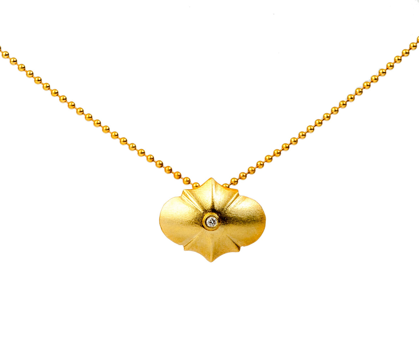 Mirror Pendant, 18K Gold