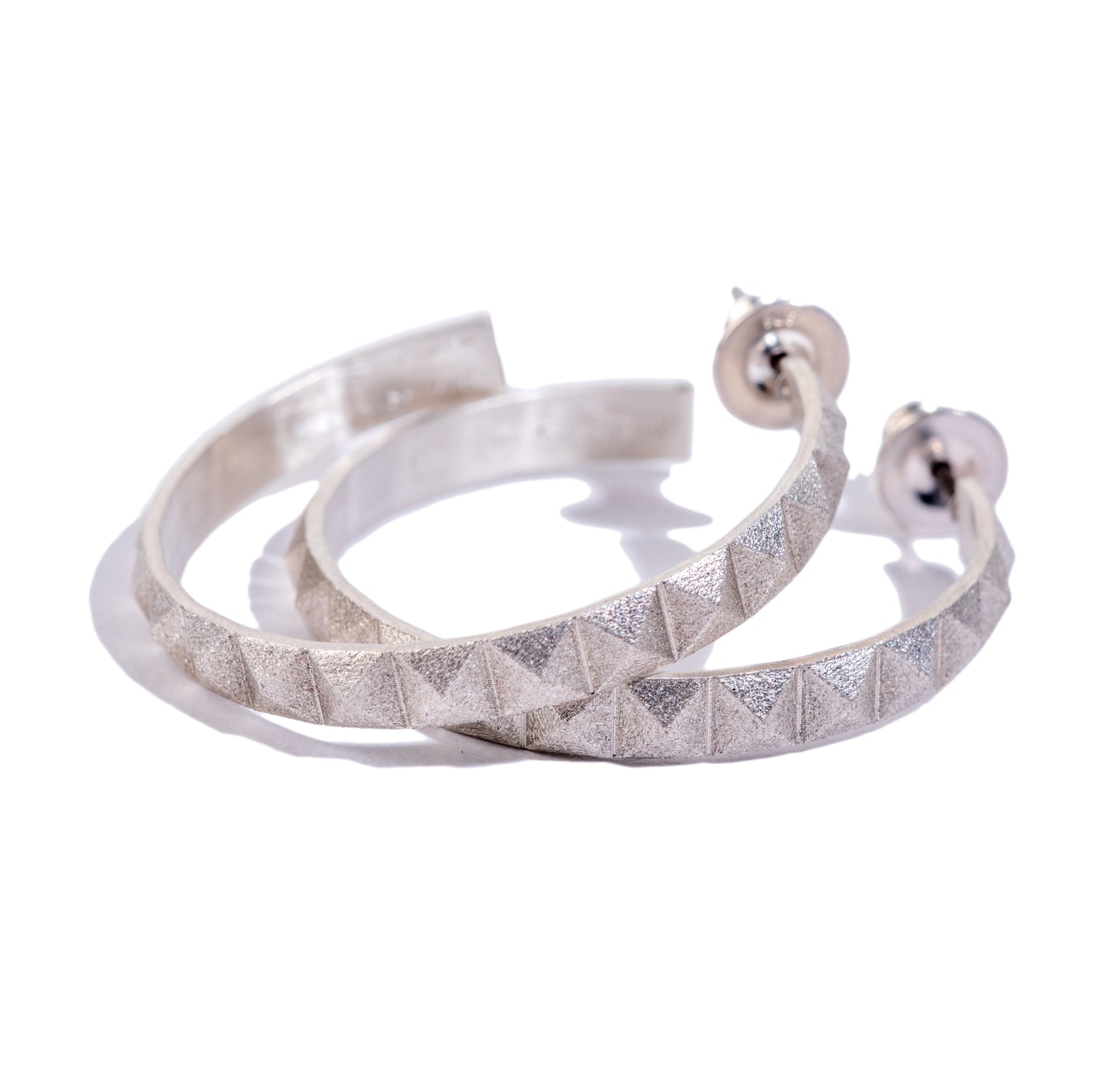 Pyramid Hoops Sterling Silver ~ Small