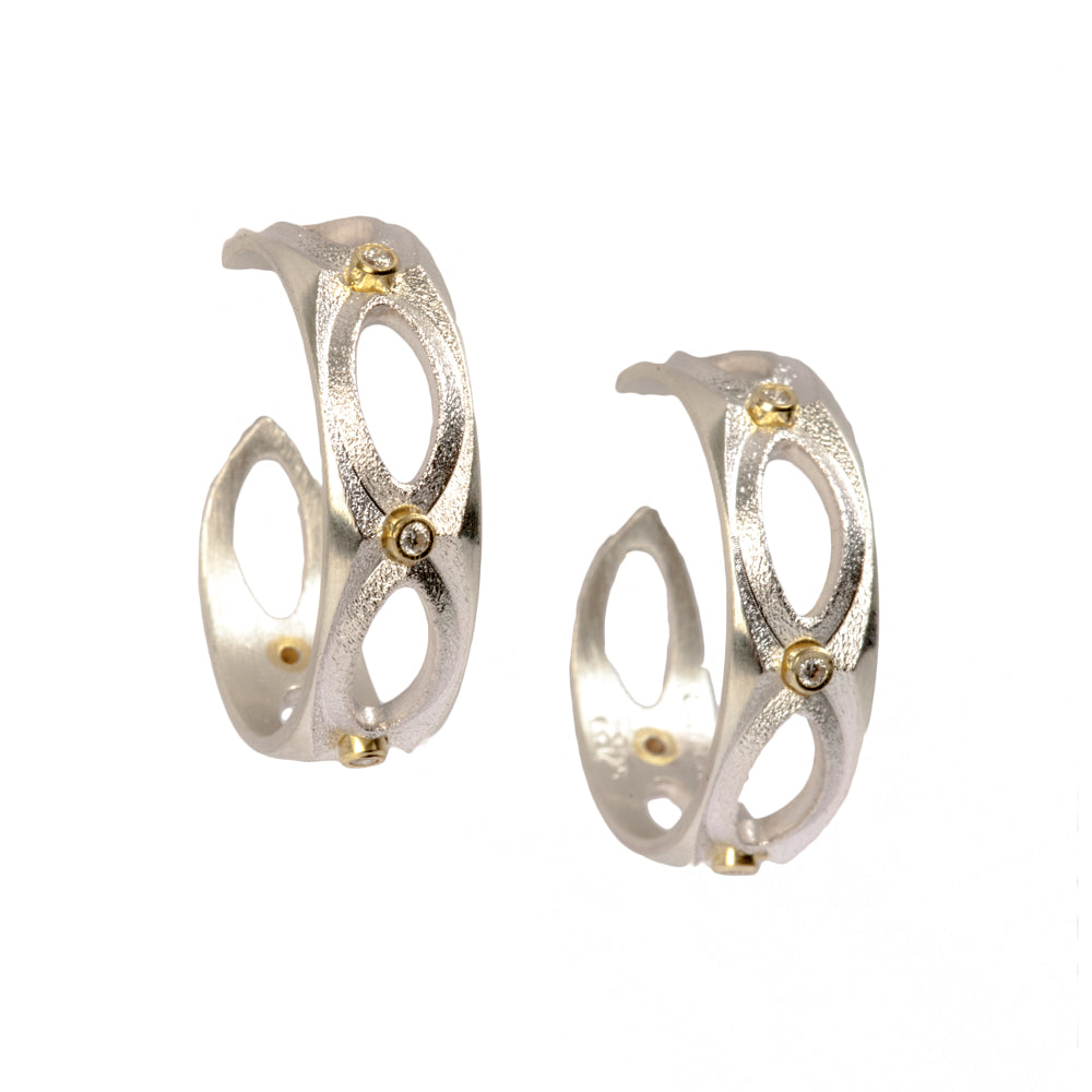 June Hoops with Diamonds ~ Small