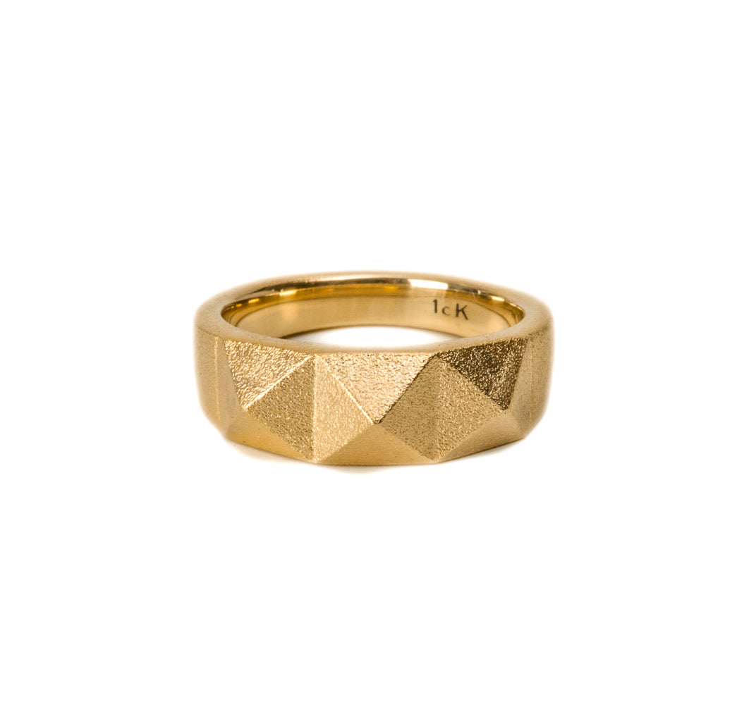 Triple Pyramid Ring Small ~ 18K Gold