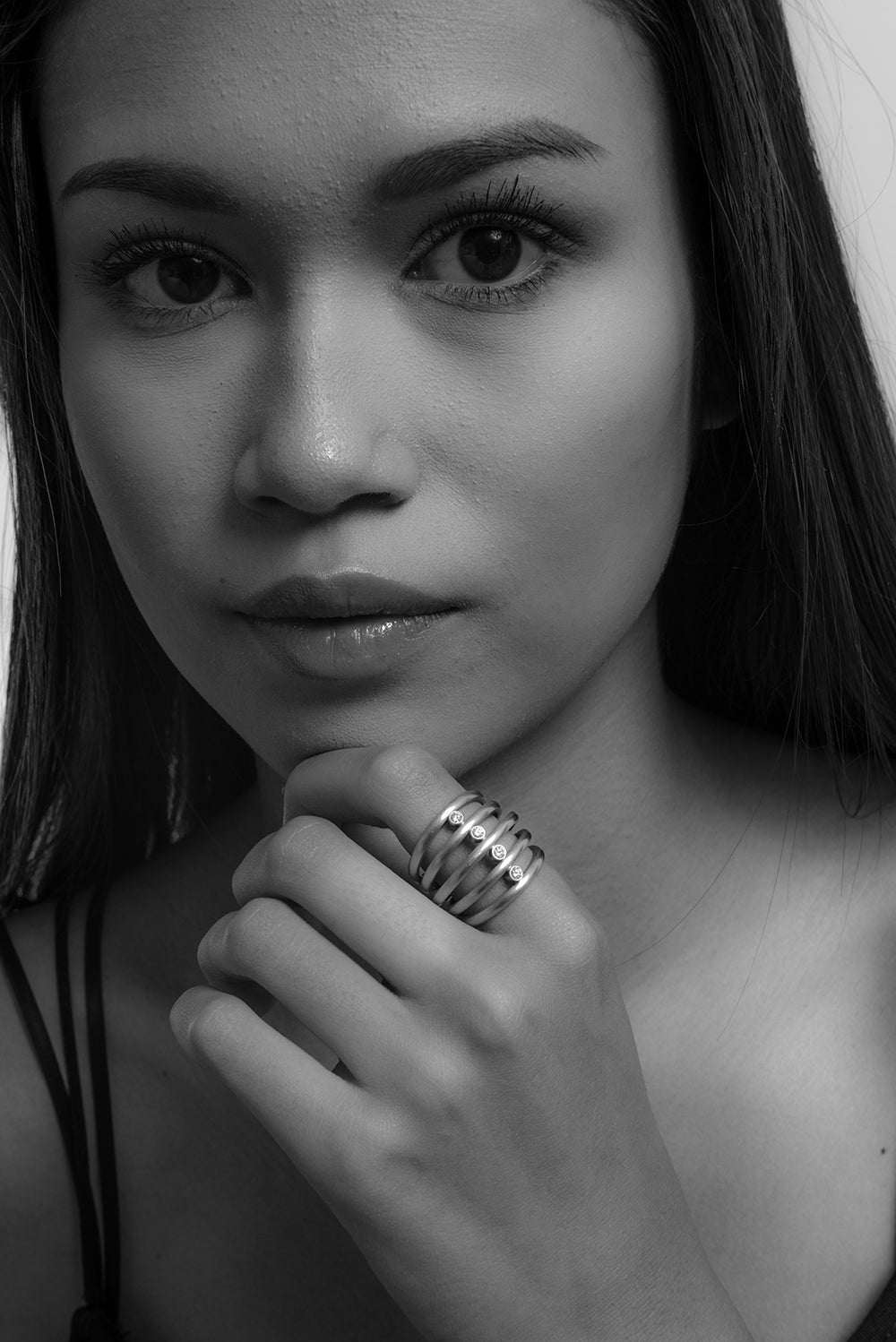 5 Band Ring Diamond Ring ~ 18K Gold