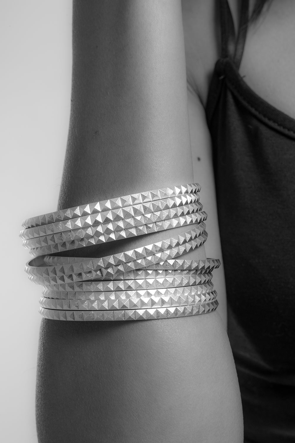 Pyramid Bangle ~ Sterling Silver