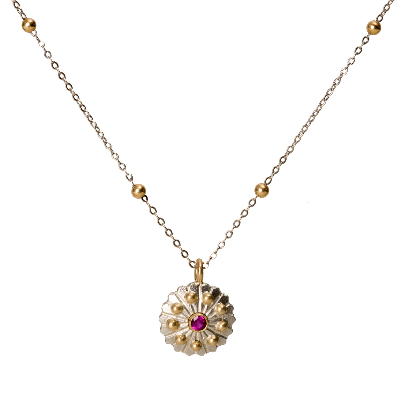 Lace Pendant ~ Small with Ruby
