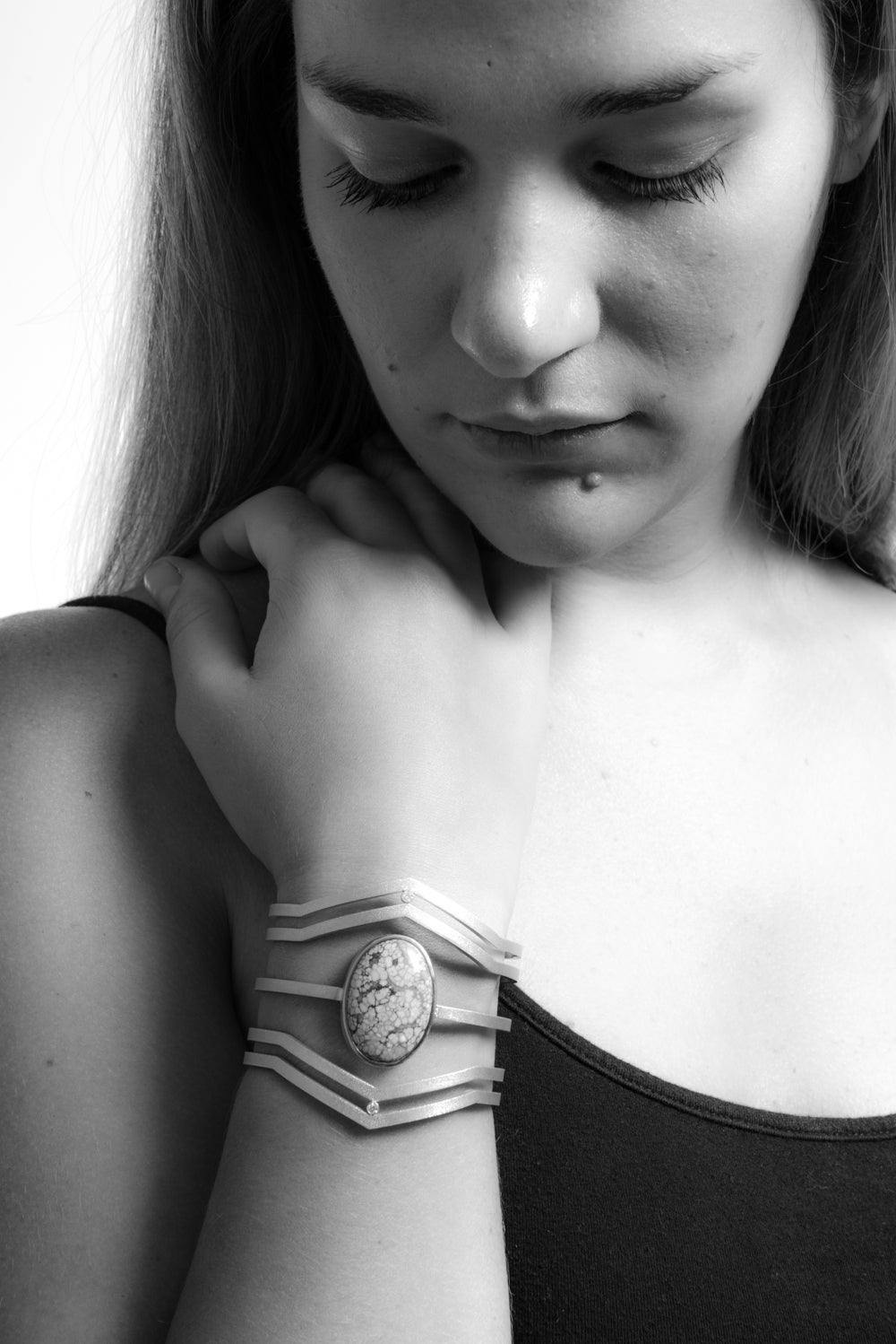 Strata Cuff Sterling Silver Number 8 Turquoise