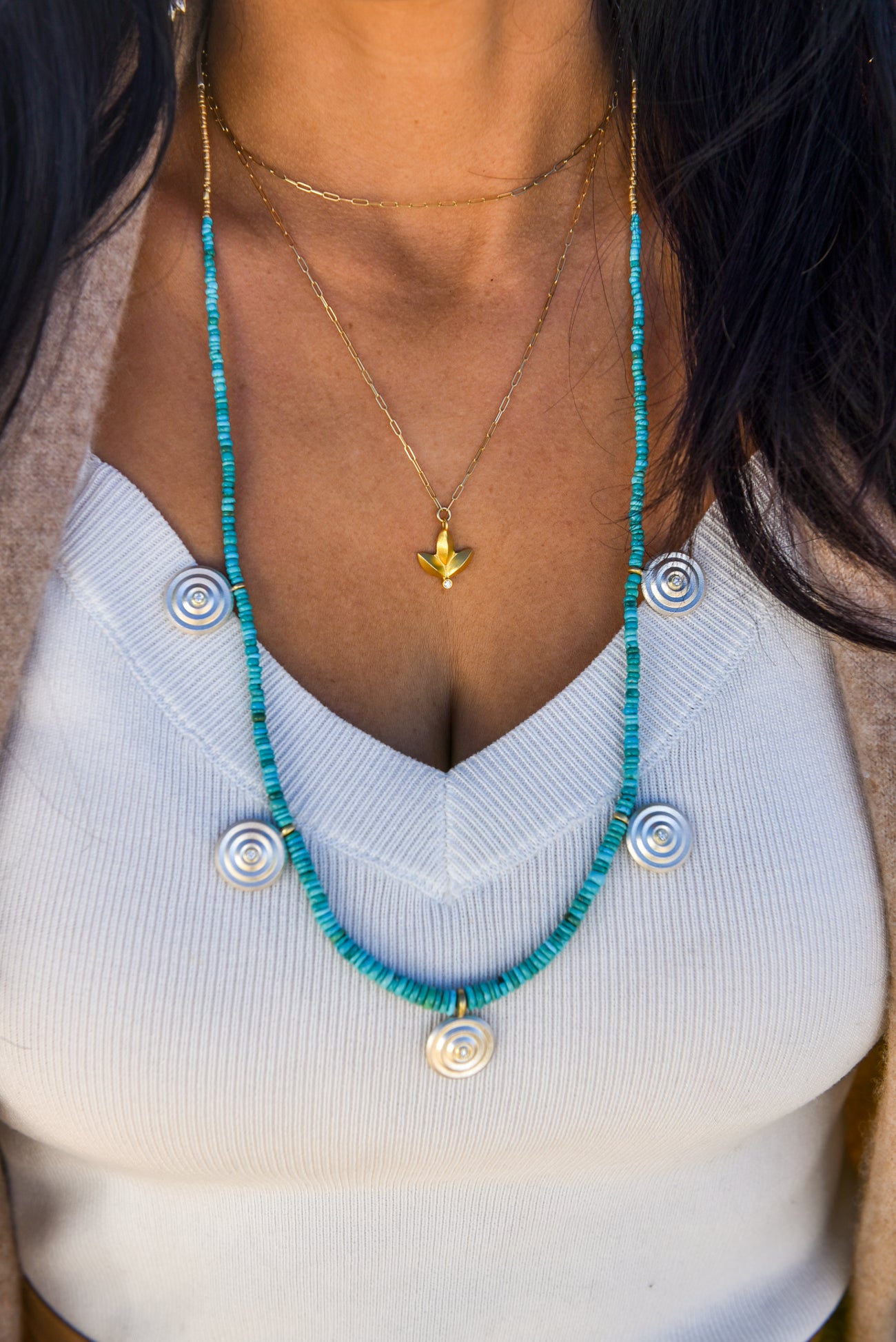 Charles Loloma Collection Bead Turquoise Necklace