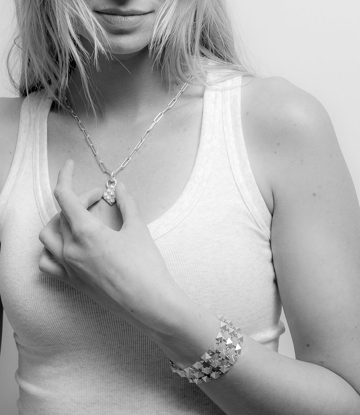 Pyramid Triple Link Bracelet