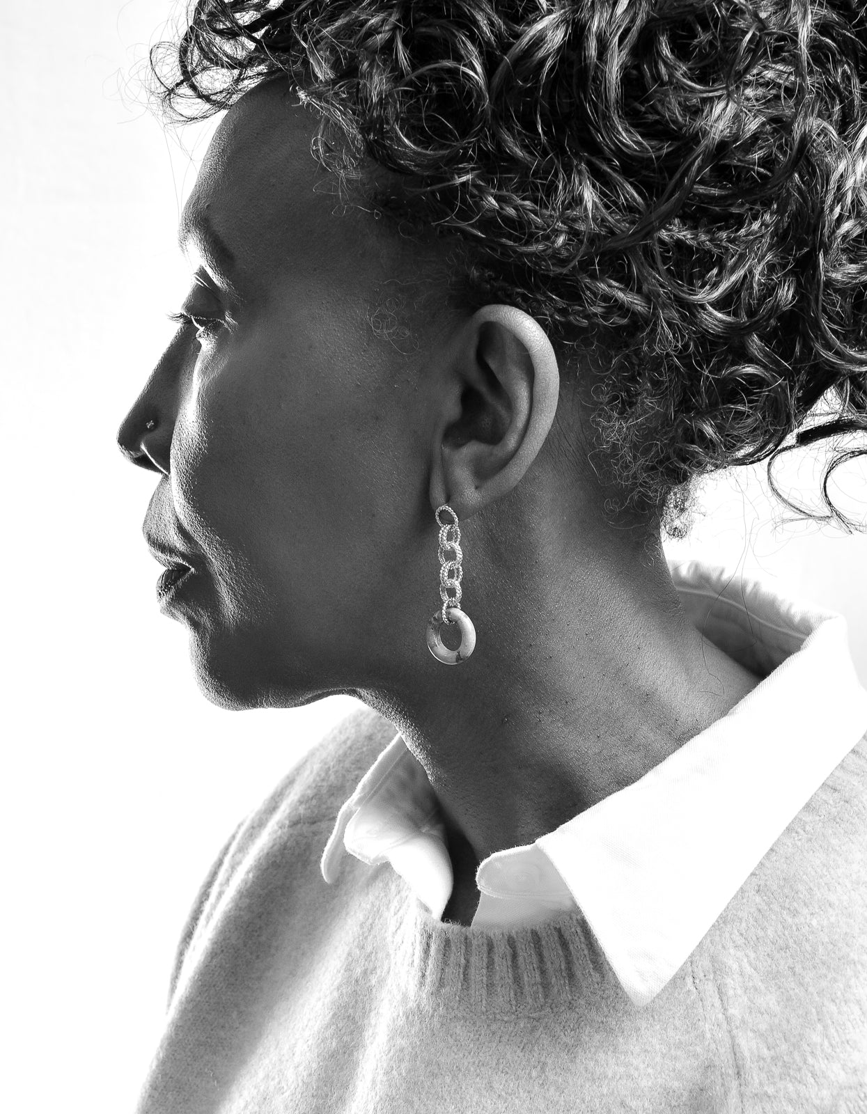 Twist Link 18K Gold Earrings with Kingman Turquoise