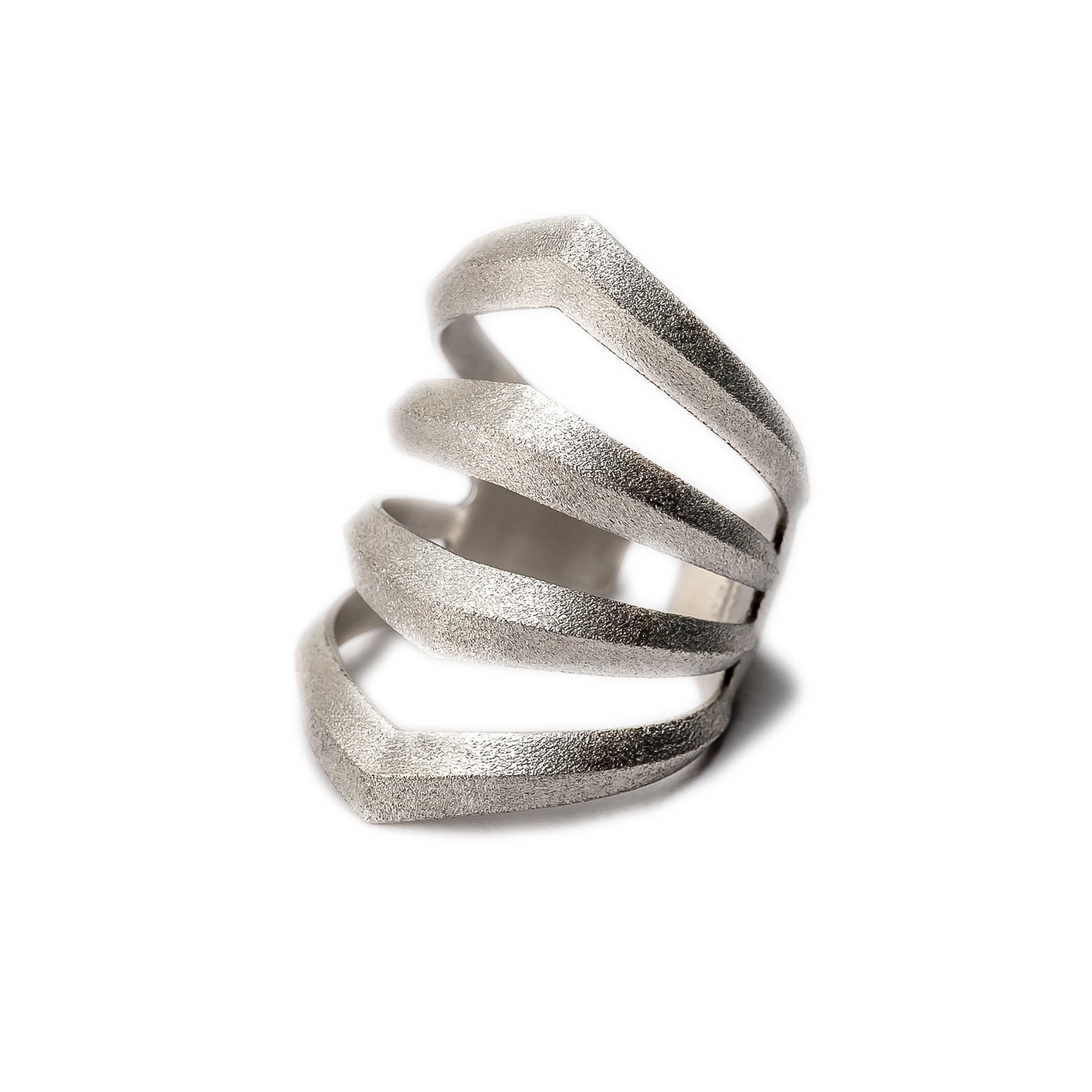 Rhomboid Pierced Ring ~ Sterling Silver