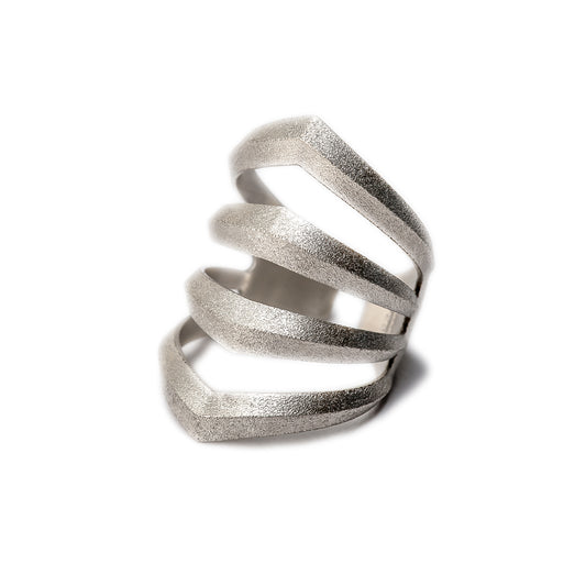 Rhomboid Pierced Ring ~ Sterling Silver