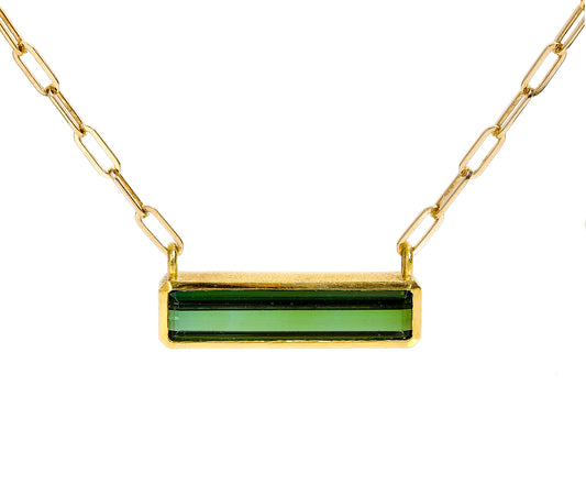 Tourmaline Pendant ~ 18K Gold