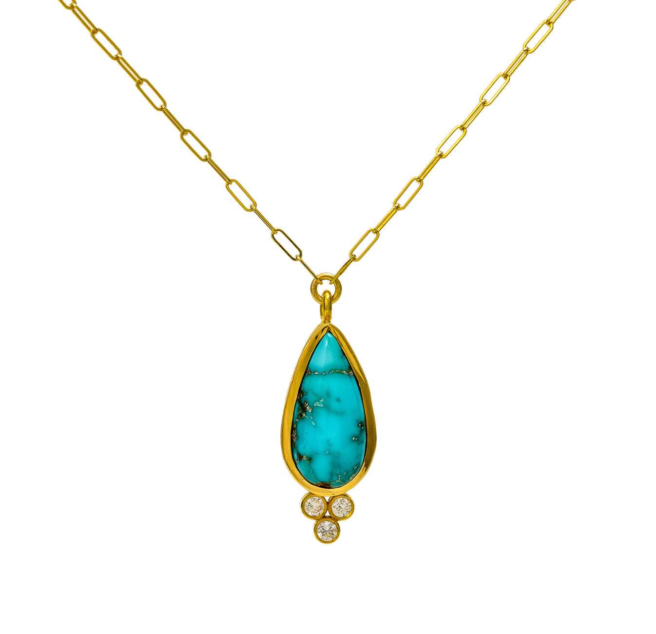Fox Turquoise Pendant Tear Drop
