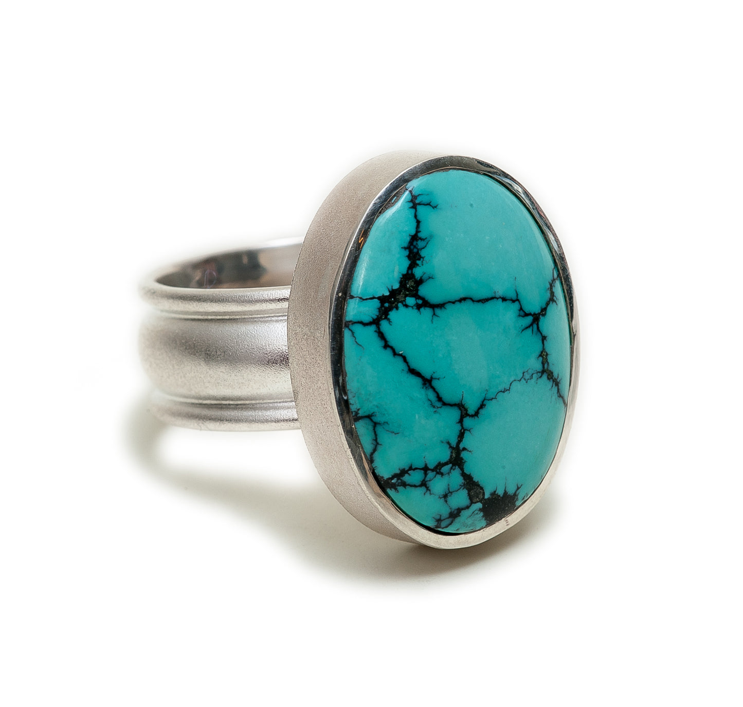 Turquoise Lathe turned Ring