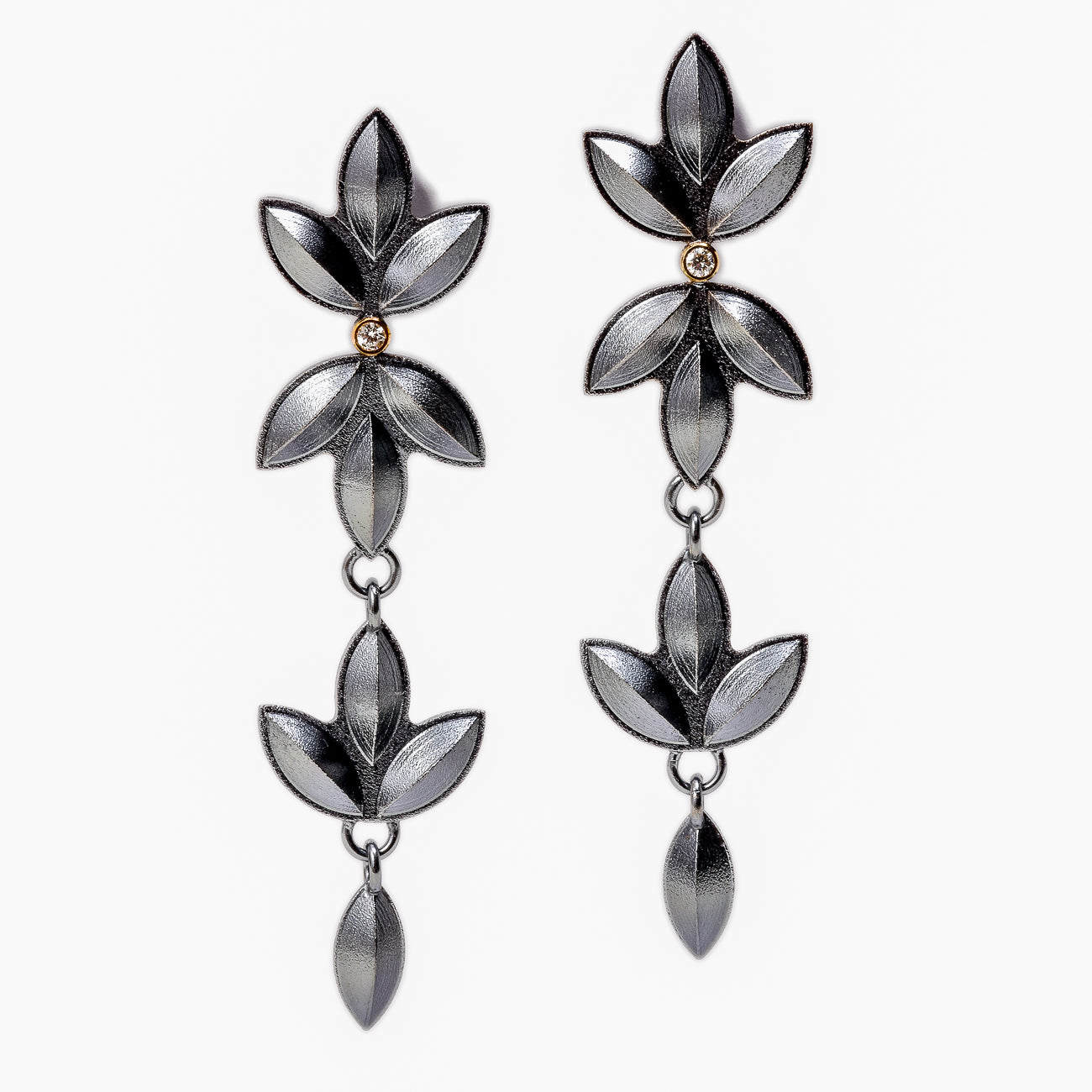 Sweet Pea Silver Dangle Earrings