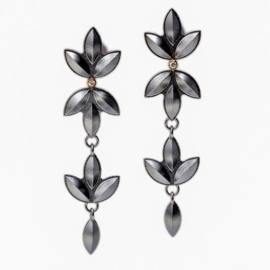 Sweet Pea Silver Dangle Earrings