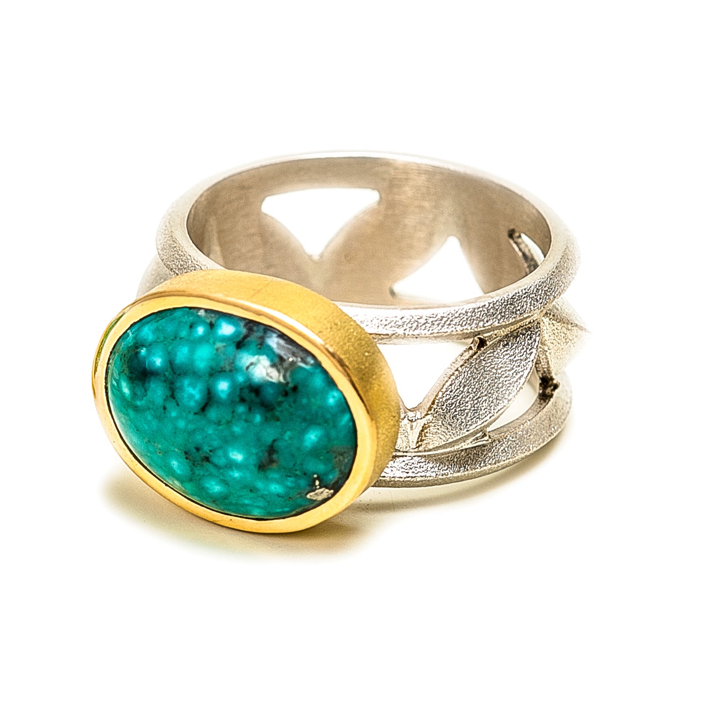 Sweet Pea Ring with Morenci Turquoise