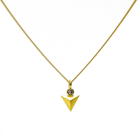 Tri Tetra Pendant with Diamond ~ 18k Gold
