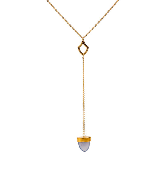 Gryphon Drop with Chalcedony and 18k gold