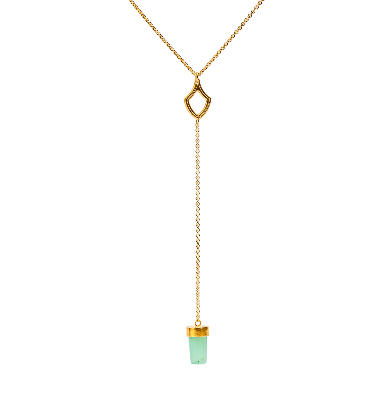 18K Gold Gryphon Drop with Chrysoprase