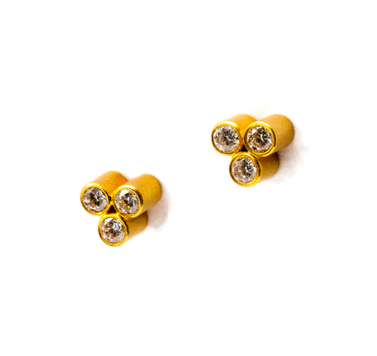 Fleur-Di-Lis Diamond Studs ~ 18K Gold