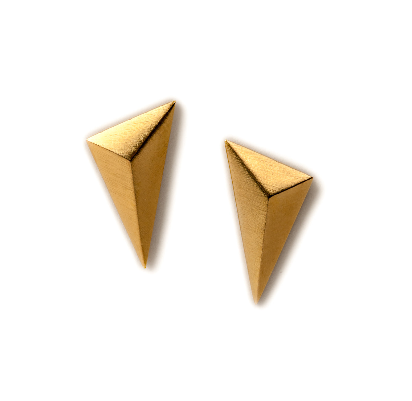 18K Gold Tetrahedron Studs