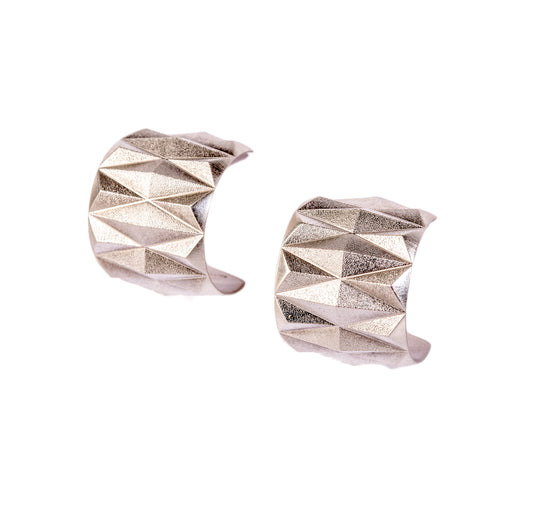 Diamond Peak Half Hoop ~ Sterling Silver