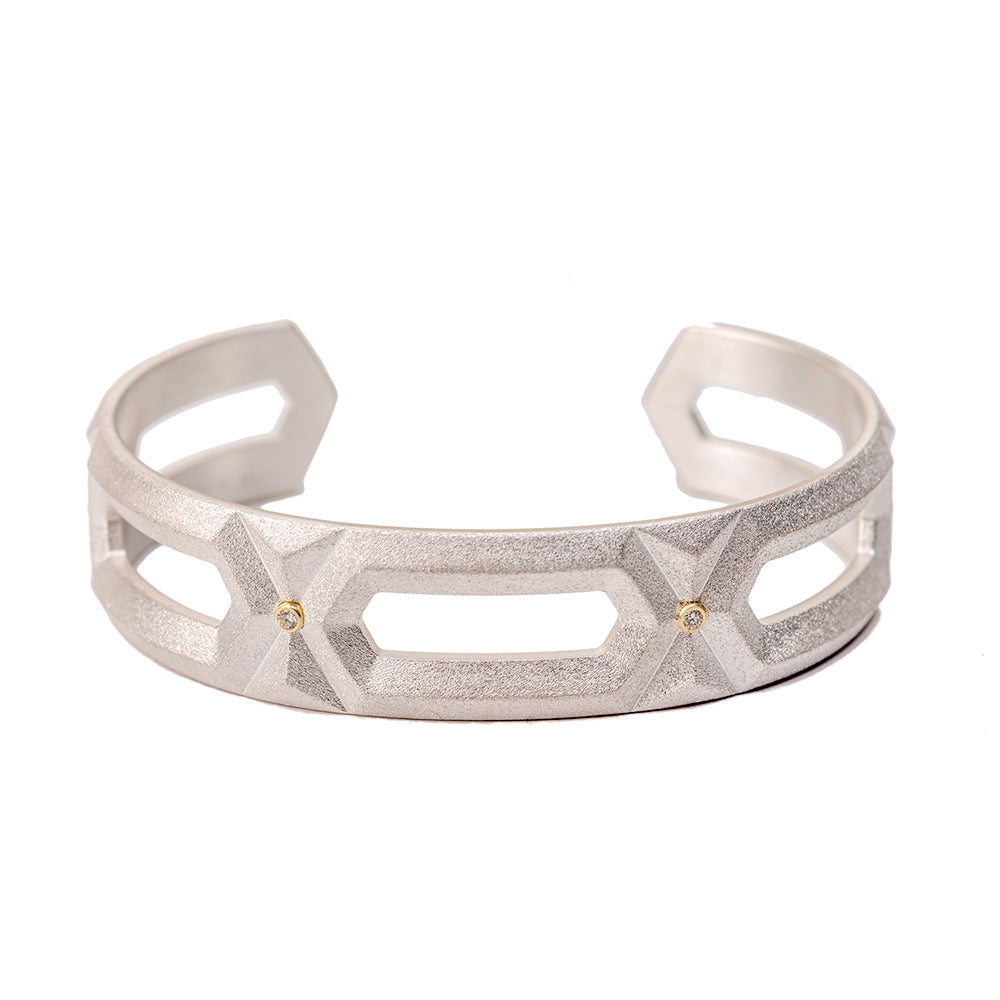 Hexagon Cuff with Diamonds