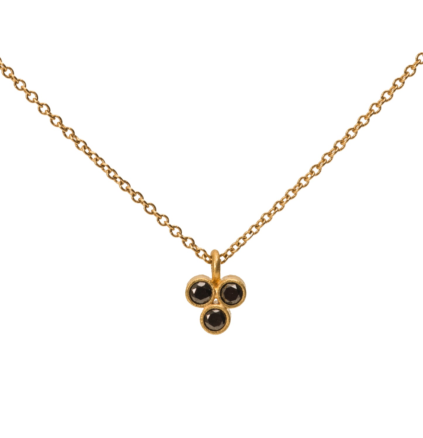 Fleur-di-Lis 3 Black Diamond Necklace